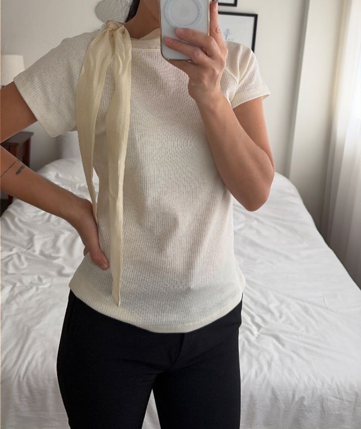 HEY/TO SEWING韓國東大門直郵女士新款時尚T恤圍巾條紋BY HEY/TO SEWINGT恤