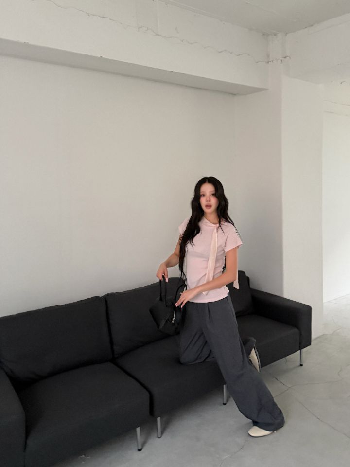 HEY/TO SEWING韓國東大門直郵女士新款時尚T恤圍巾條紋BY HEY/TO SEWINGT恤