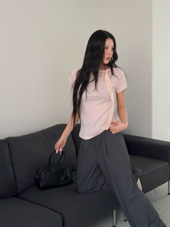 HEY/TO SEWING韓國東大門直郵女士新款時尚T恤圍巾條紋BY HEY/TO SEWINGT恤