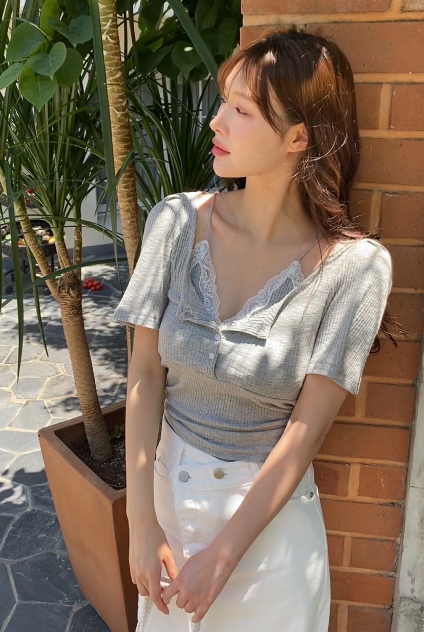 N BROWN韓國直郵實拍女裝新品職業休閑26春夏推薦熱賣T恤N BROWNT恤