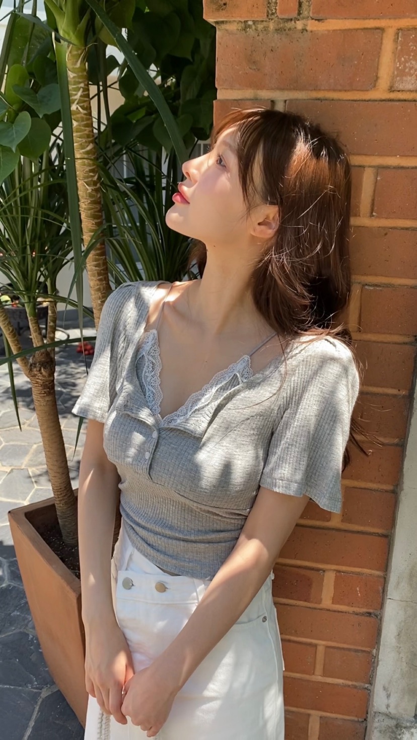 N BROWN韓國直郵實拍女裝新品職業休閑26春夏推薦熱賣T恤N BROWNT恤