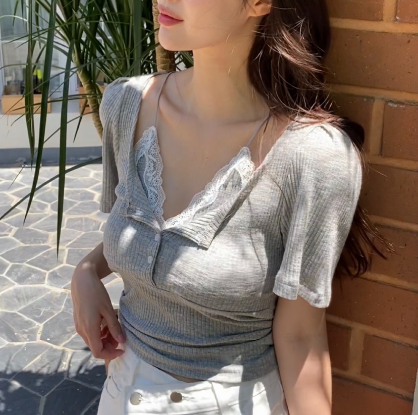 N BROWN韓國直郵實拍女裝新品職業休閑26春夏推薦熱賣T恤N BROWNT恤