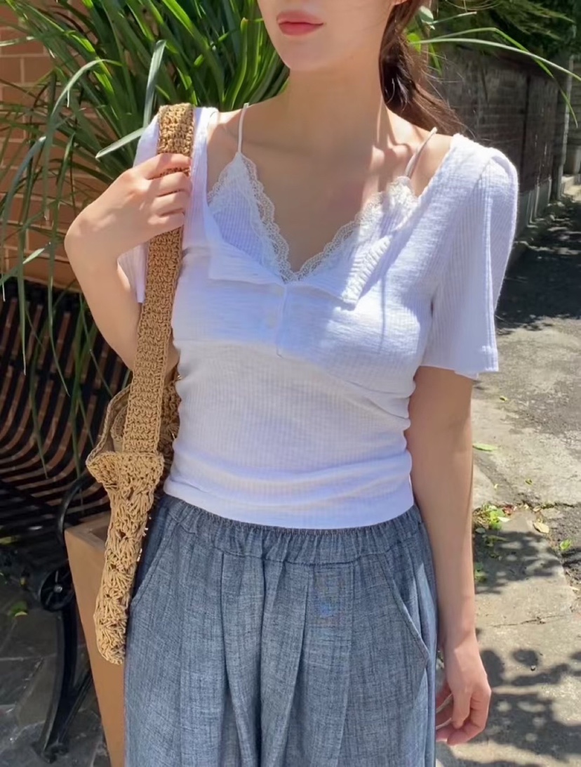 N BROWN韓國直郵實拍女裝新品職業休閑26春夏推薦熱賣T恤N BROWNT恤