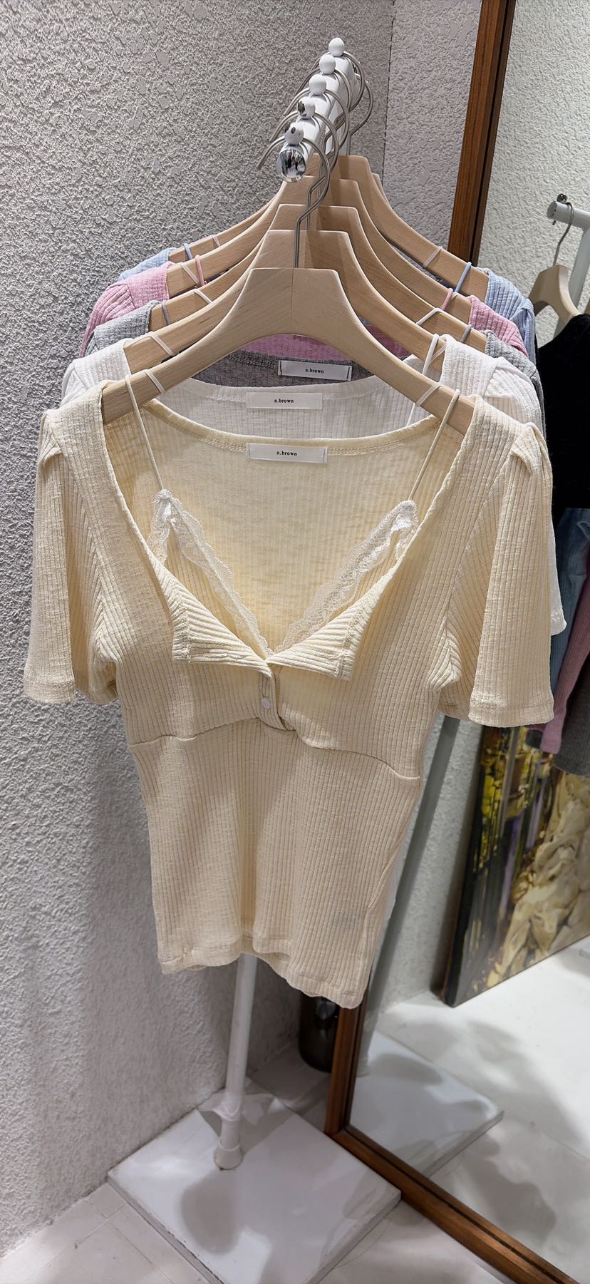 N BROWN韓國直郵實拍女裝新品職業休閑26春夏推薦熱賣T恤N BROWNT恤圖色1