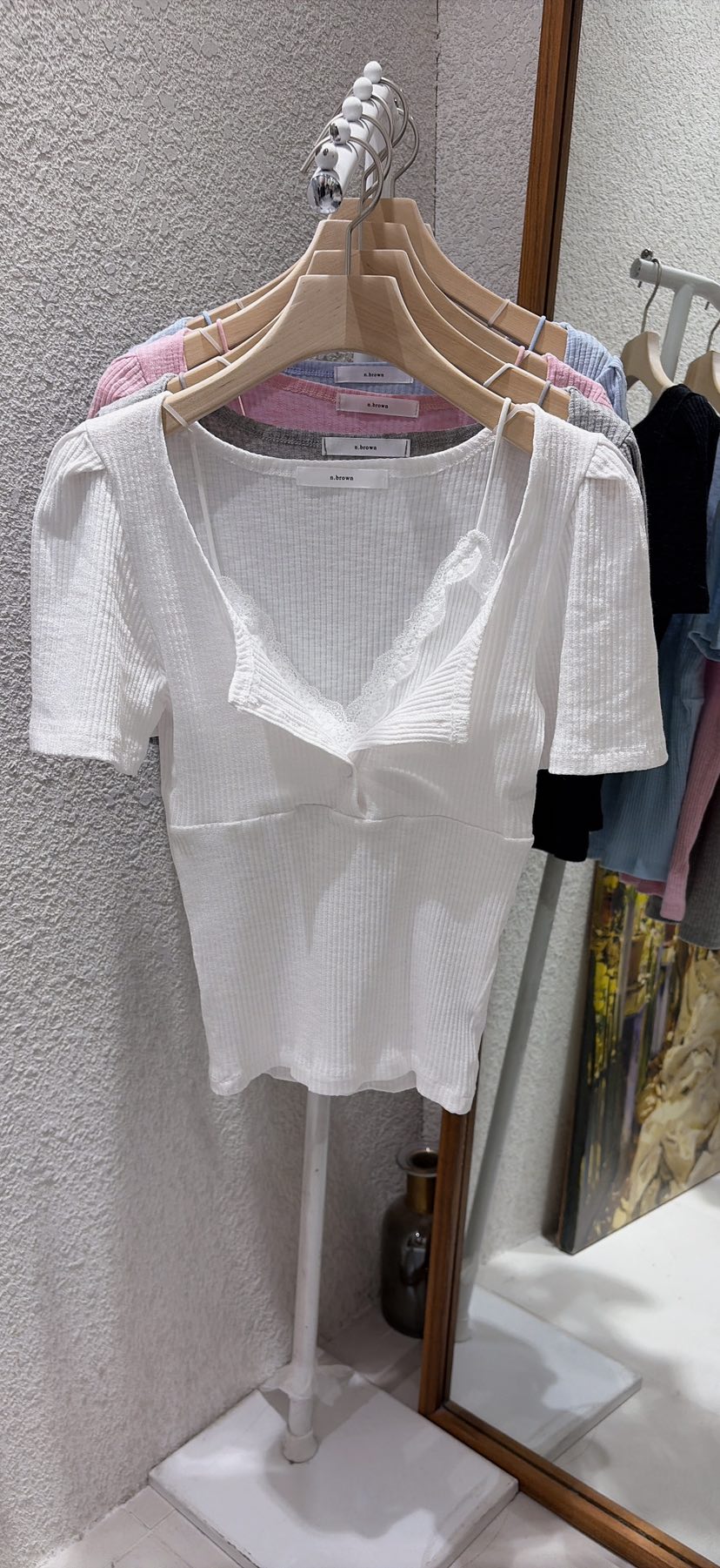 N BROWN韓國直郵實拍女裝新品職業休閑26春夏推薦熱賣T恤N BROWNT恤圖色2