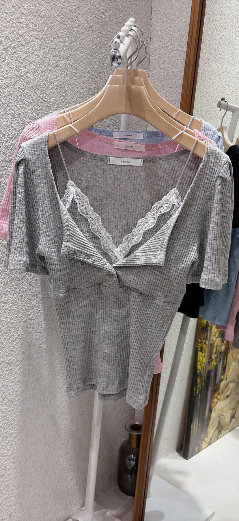 N BROWN韓國直郵實拍女裝新品職業休閑26春夏推薦熱賣T恤N BROWNT恤圖色3