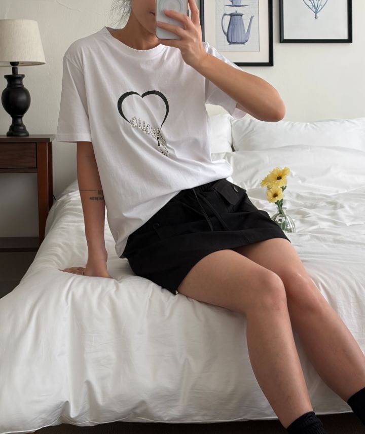 HEY/TO SEWING韓國直郵實拍女士新款時尚職業人氣休閑T恤BY HEY/TO SEWINGT恤