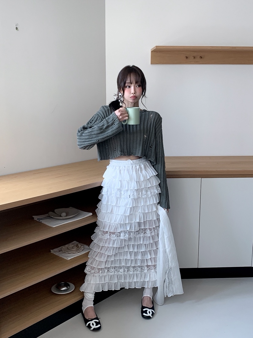 VERANDA韓國直郵實拍女士新款26春夏休閑人氣熱賣針織衫復古VERANDA針織衫