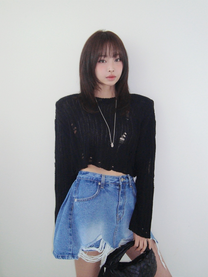 VERANDA韓國直郵實拍女士新款26春夏休閑人氣熱賣針織衫復古VERANDA針織衫