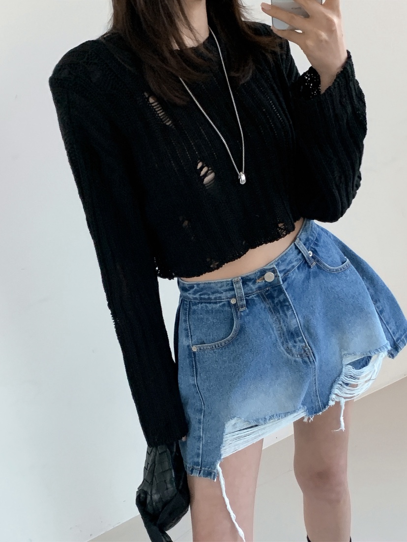 VERANDA韓國直郵實拍女士新款26春夏休閑人氣熱賣針織衫復古VERANDA針織衫