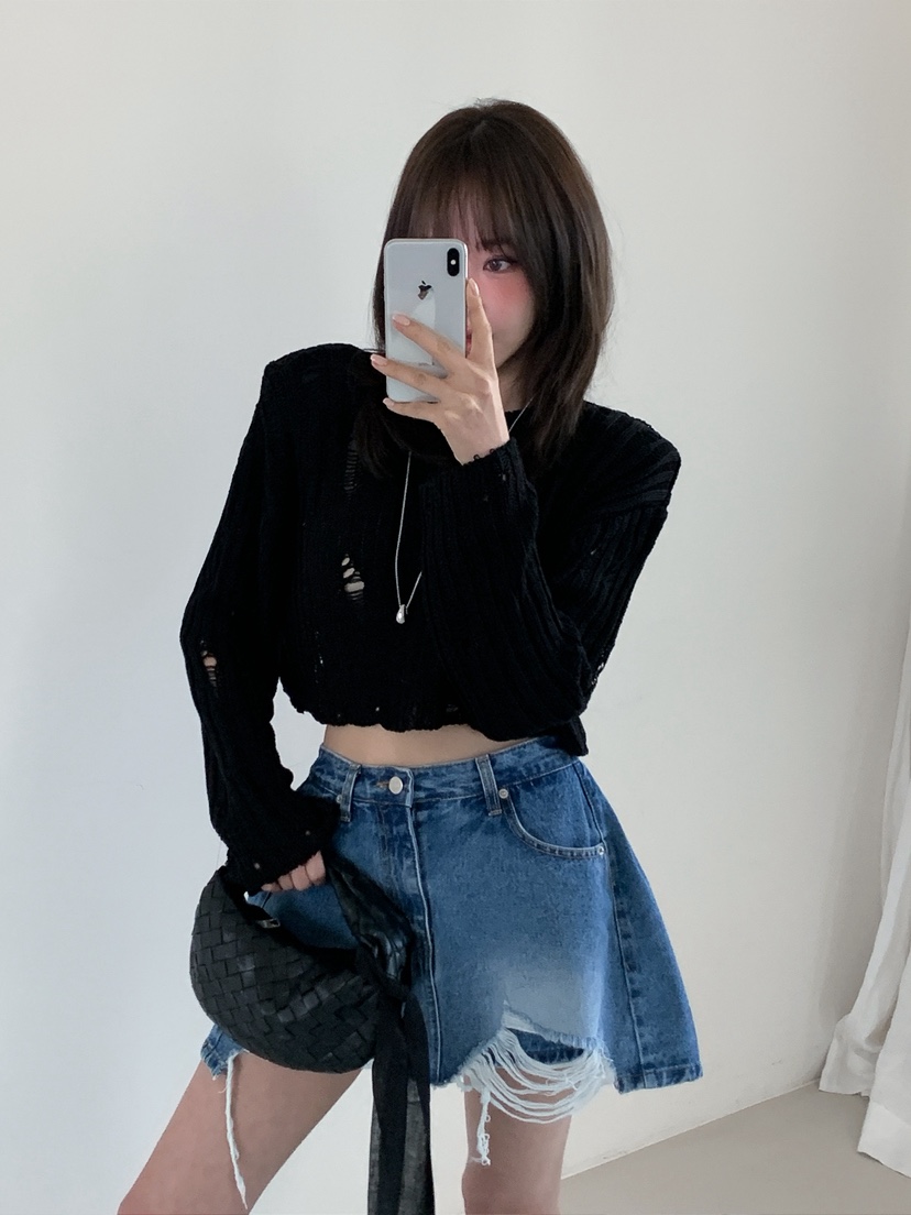 VERANDA韓國直郵實拍女士新款26春夏休閑人氣熱賣針織衫復古VERANDA針織衫