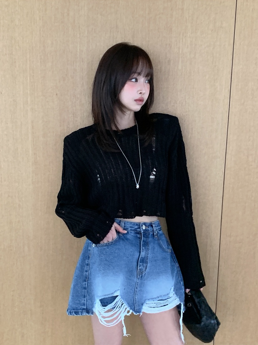 VERANDA韓國直郵實拍女士新款26春夏休閑人氣熱賣針織衫復古VERANDA針織衫