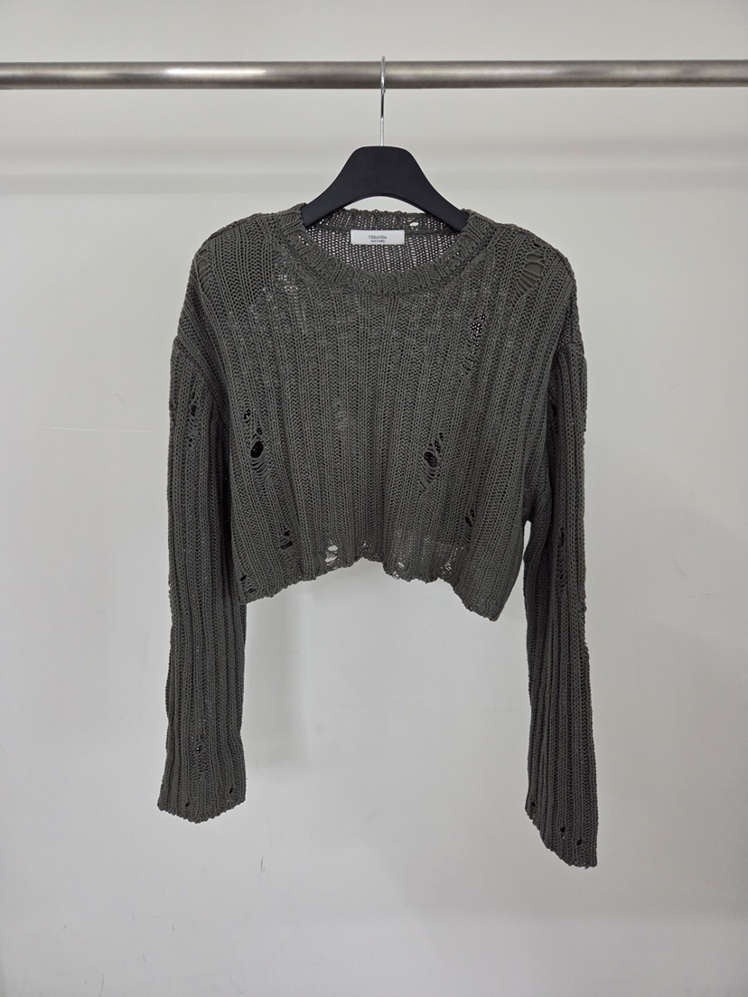 VERANDA韓國直郵實拍女士新款26春夏休閑人氣熱賣針織衫復古VERANDA針織衫圖色2