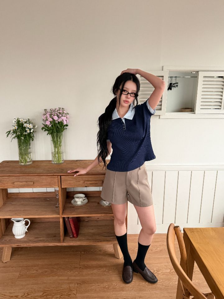 HEY/TO SEWING韓國直郵實拍女士新款26春夏時尚T恤羅紋BY HEY/TO SEWINGT恤