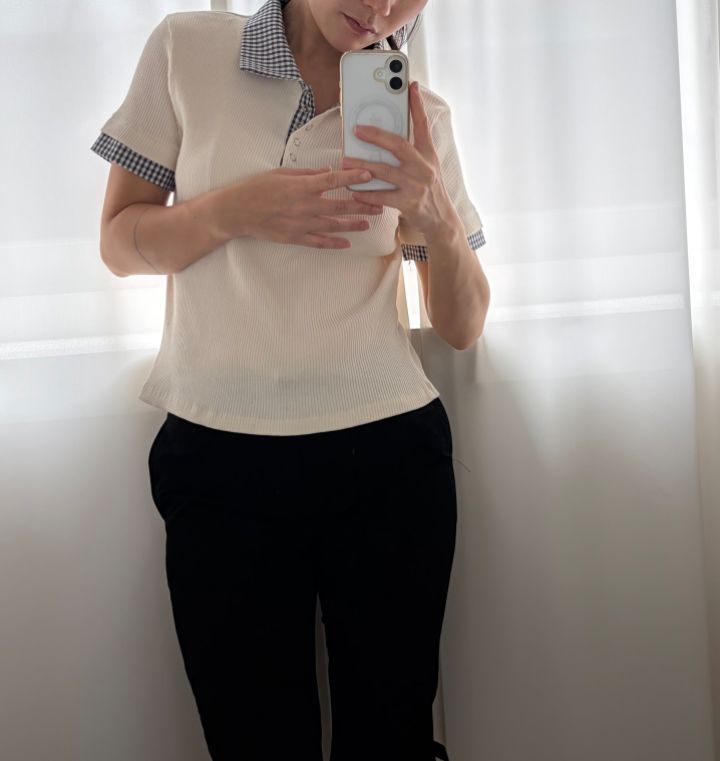 HEY/TO SEWING韓國直郵實拍女士新款26春夏時尚T恤羅紋BY HEY/TO SEWINGT恤