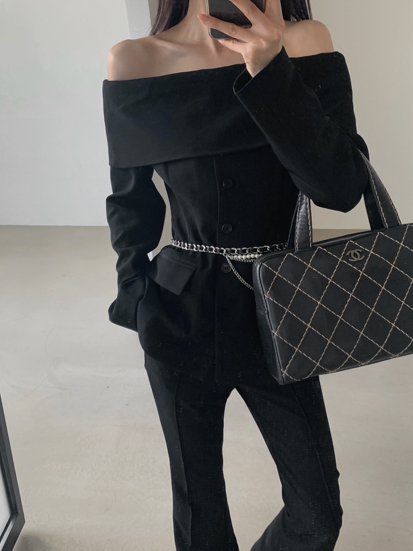 VERANDA韓國直郵實拍女士新款26春夏人氣休閑職業休閑褲露肩VERANDA休閑褲