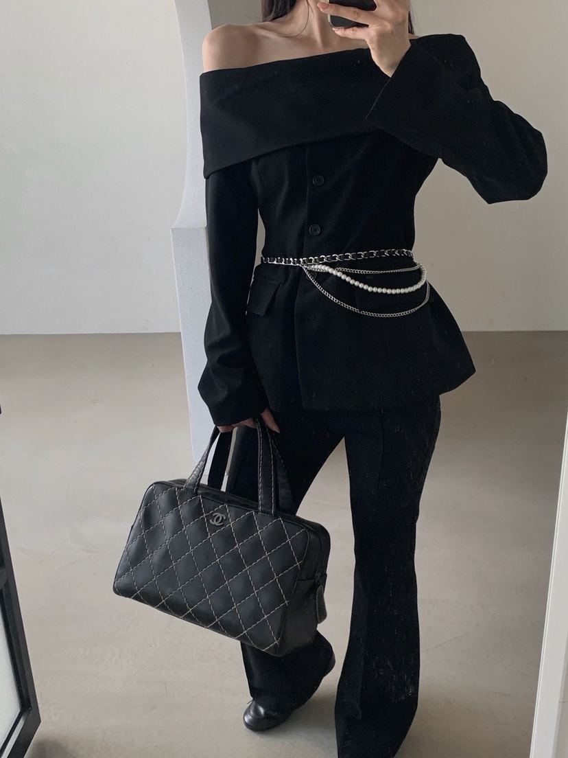 VERANDA韓國直郵實拍女士新款26春夏人氣休閑職業休閑褲露肩VERANDA休閑褲