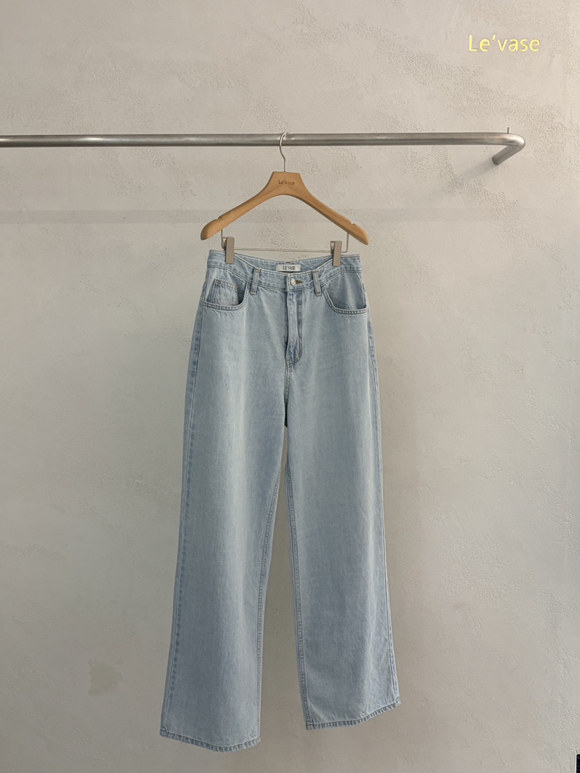 LE VASE韓國直郵女裝新品推薦熱賣26春夏牛仔褲不含腰帶LE VASE牛仔褲