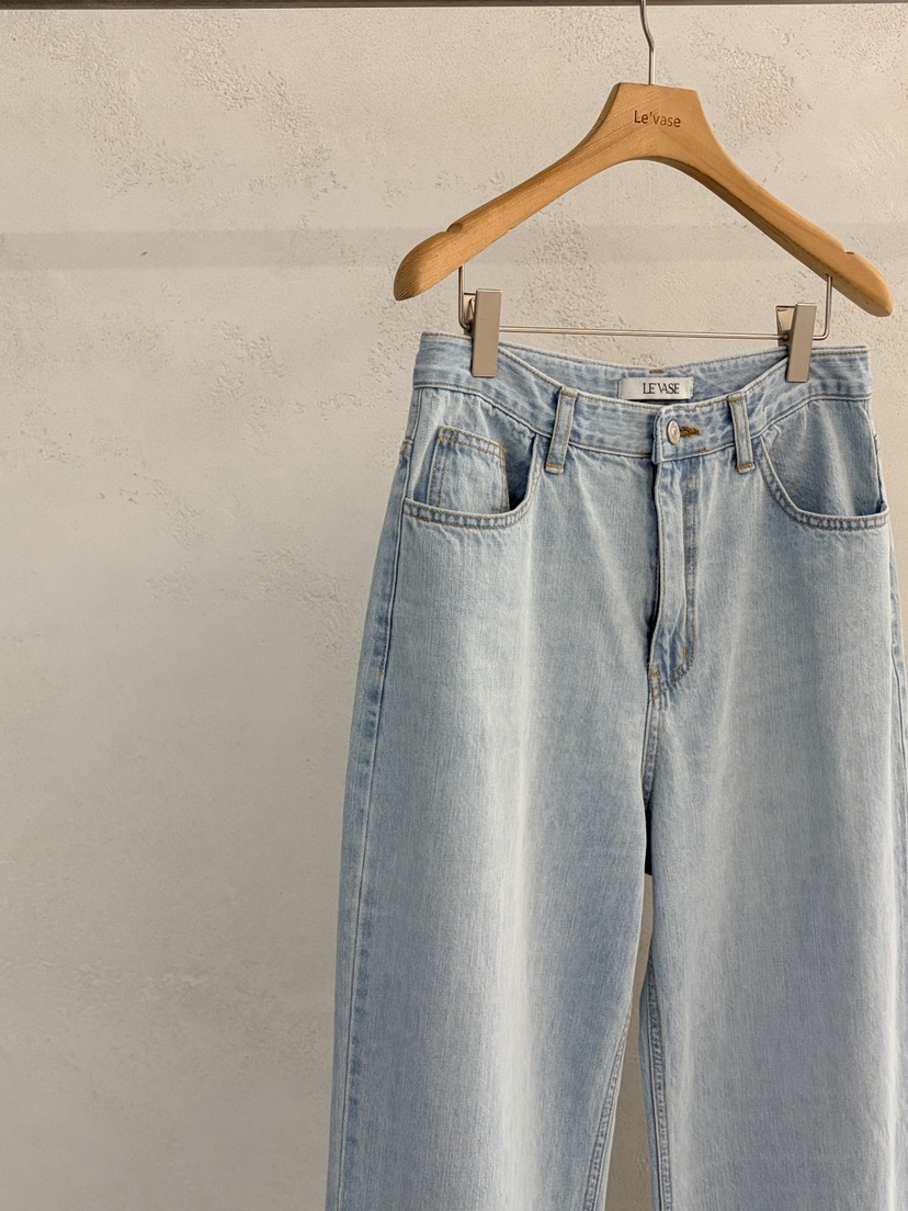 LE VASE韓國直郵女裝新品推薦熱賣26春夏牛仔褲不含腰帶LE VASE牛仔褲