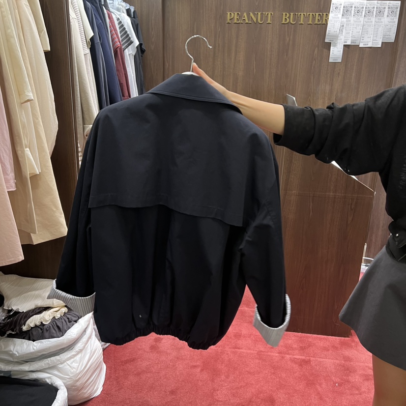 PEANUT BUTTER韓國代購女士新品人氣時尚熱賣休閑夾克條紋PEANUT BUTTER夾克