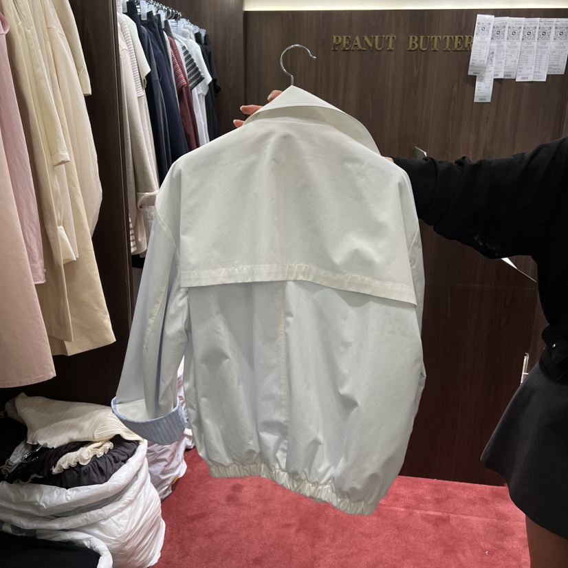 PEANUT BUTTER韓國代購女士新品人氣時尚熱賣休閑夾克條紋PEANUT BUTTER夾克
