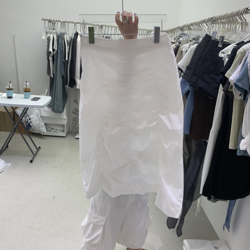 PADO韓國代購女士新品人氣職業熱賣半身裙中短裙喇叭形褶皺PADO半身裙/中短裙