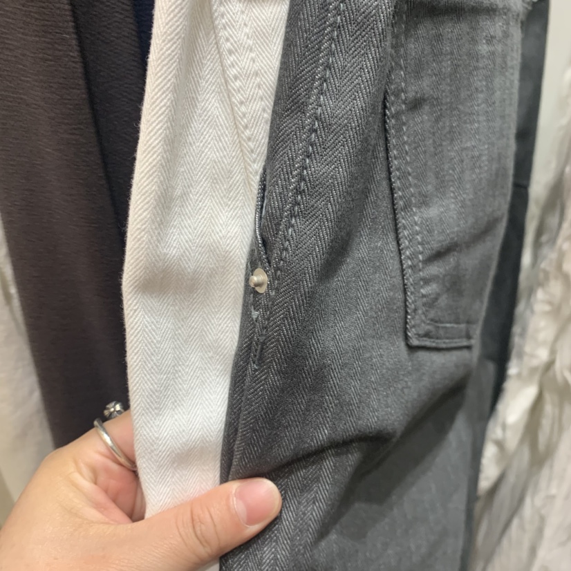 OURIN/THIS IS韓國直郵實拍女裝新品時尚26春夏牛仔褲人字紋OURIN/THIS IS牛仔褲