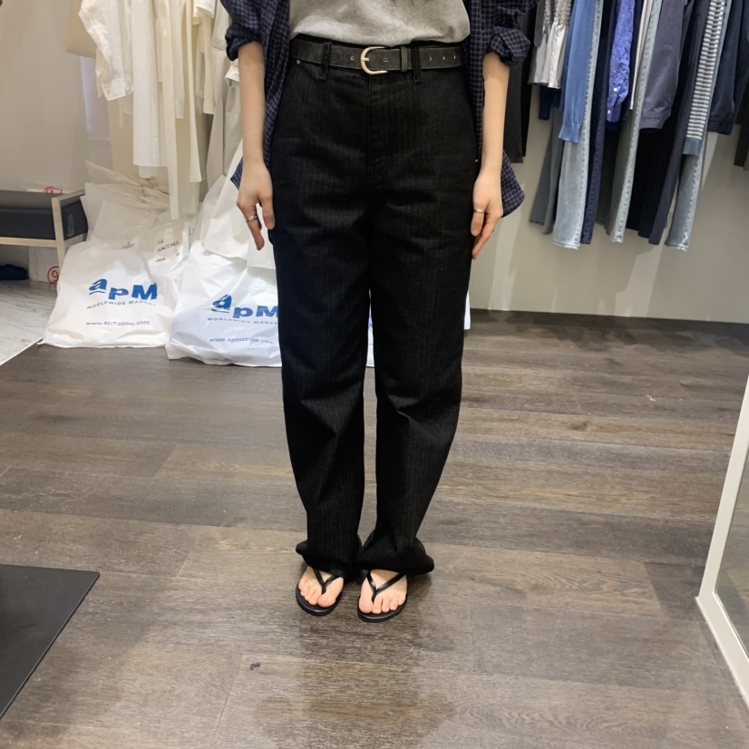 OURIN/THIS IS韓國直郵實拍女裝新品時尚26春夏牛仔褲人字紋OURIN/THIS IS牛仔褲圖色3