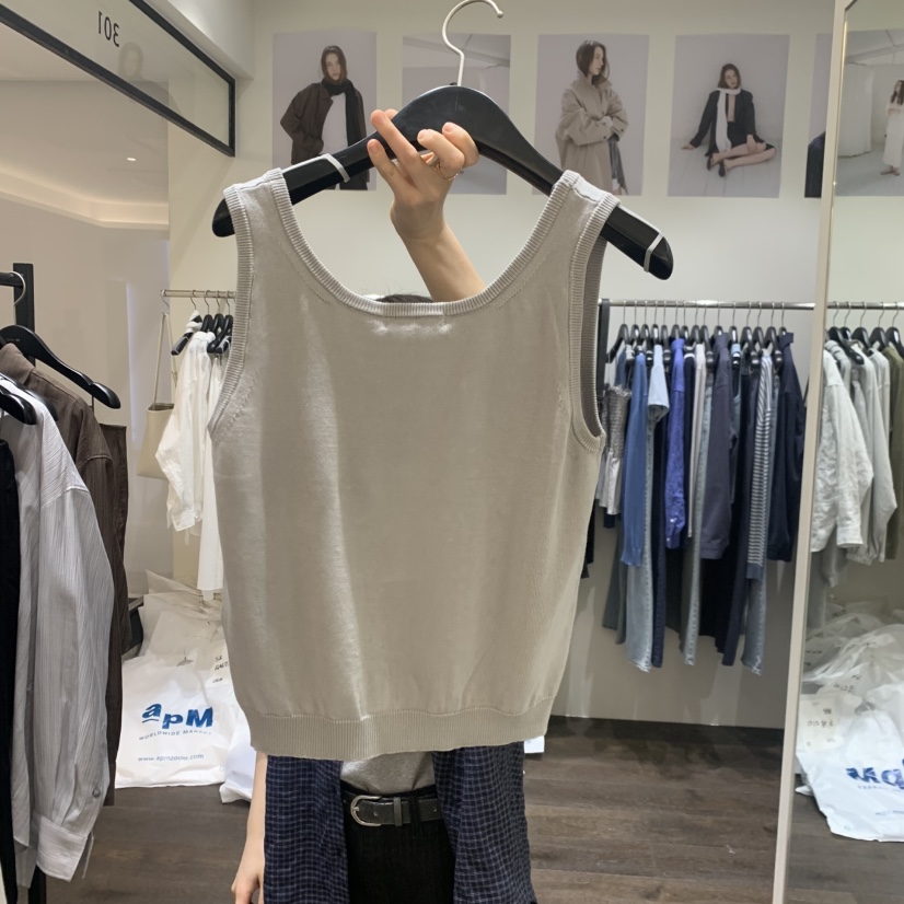 OURIN/THIS IS韓國代購女士新品職業人氣休閑吊帶背心棉OURIN/THIS IS吊帶/背心