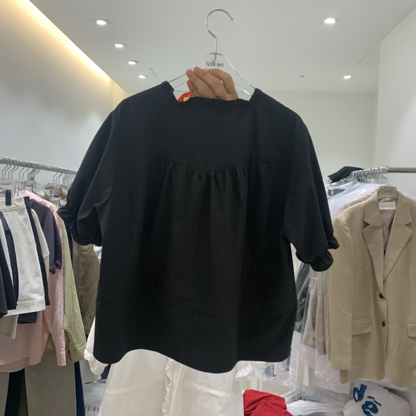 THE REST韓國直郵女士新品推薦熱賣26春夏襯衫蕾絲衫褶裥THE REST/UNNOEUD襯衫/蕾絲衫