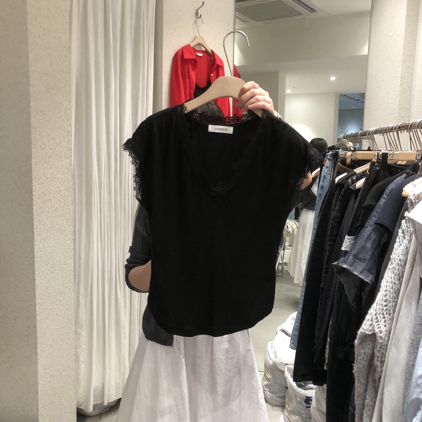 SSEMIENNE韓國直郵實拍女裝新款休閑熱賣人氣推薦T恤蕾絲SSENIQUE/SSEMIENNET恤圖色3