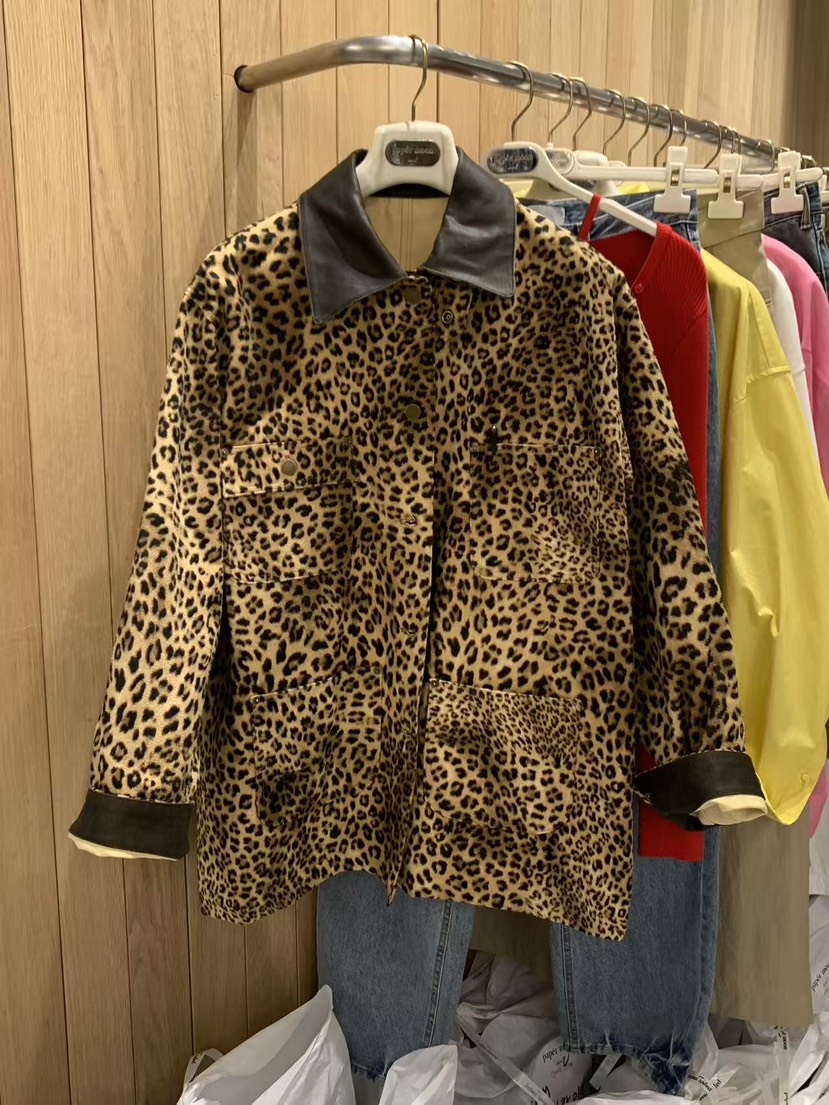 PAPERMOON韓國東大門直郵女士新款熱賣人氣時尚休閑夾克豹紋paper moon夾克