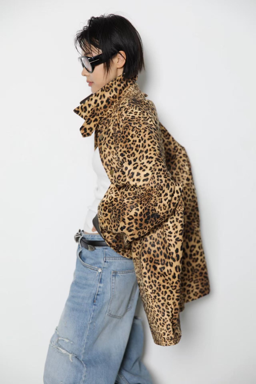 PAPERMOON韓國東大門直郵女士新款熱賣人氣時尚休閑夾克豹紋paper moon夾克