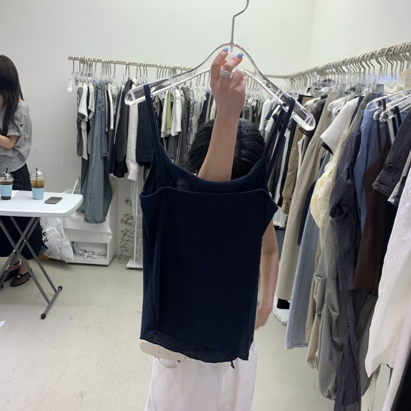 PADO韓國直郵實拍女士新品職業休閑推薦人氣吊帶背心羅紋PADO吊帶/背心