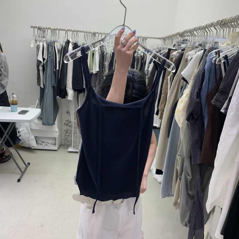 PADO韓國直郵實拍女士新品職業休閑推薦人氣吊帶背心羅紋PADO吊帶/背心圖色1