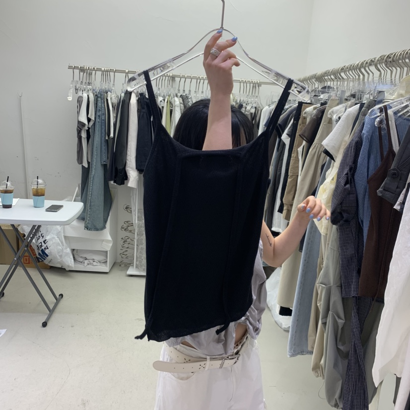 PADO韓國直郵實拍女士新品職業休閑推薦人氣吊帶背心羅紋PADO吊帶/背心圖色2