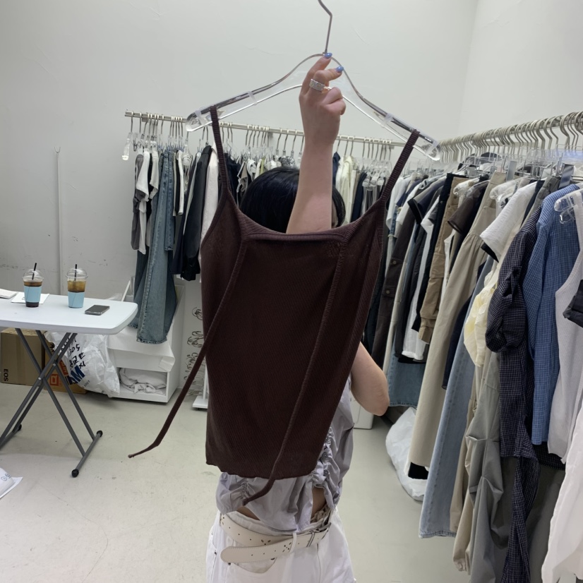 PADO韓國直郵實拍女士新品職業休閑推薦人氣吊帶背心羅紋PADO吊帶/背心圖色3