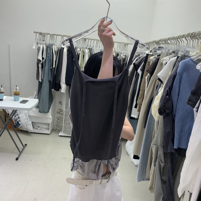 PADO韓國直郵實拍女士新品職業休閑推薦人氣吊帶背心羅紋PADO吊帶/背心圖色5