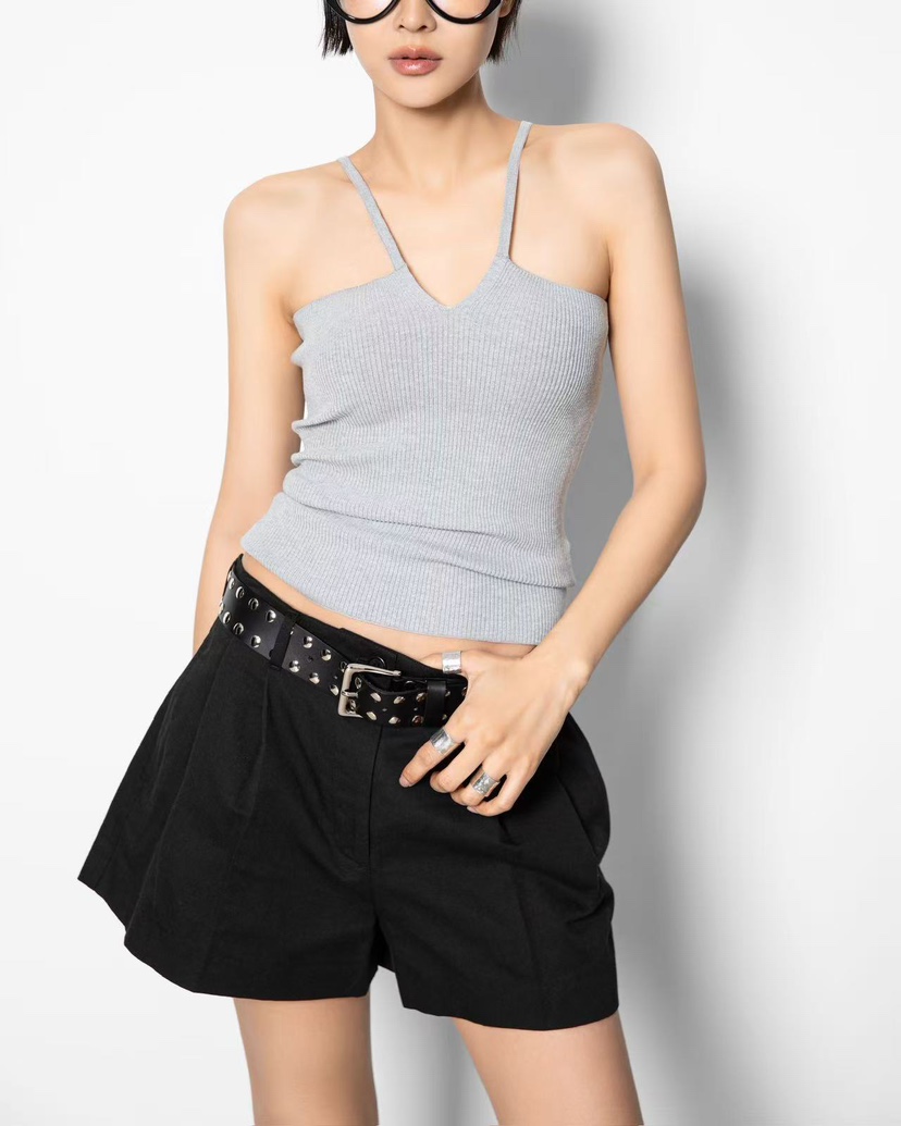 PAPERMOON韓國東大門直郵女士新品人氣推薦休閑吊帶背心羅紋paper moon吊帶/背心圖色4