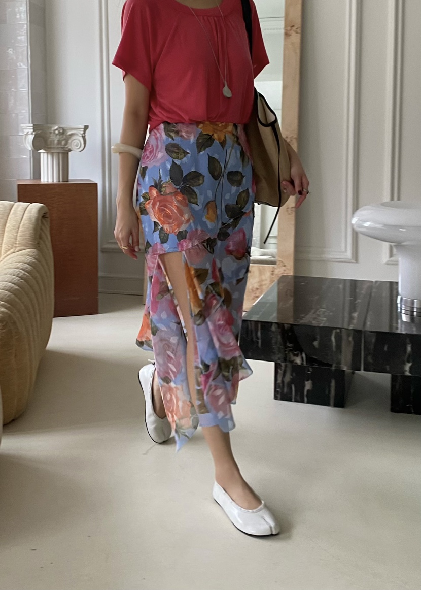 OUPPT韓國代購女裝新款人氣休閑熱賣職業半身裙中短裙不對稱OUPPT半身裙/中短裙