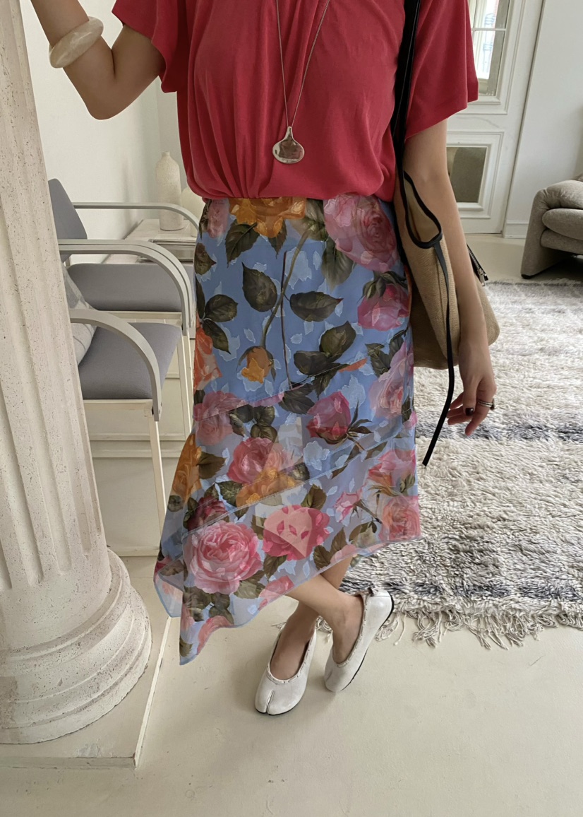 OUPPT韓國代購女裝新款人氣休閑熱賣職業半身裙中短裙不對稱OUPPT半身裙/中短裙