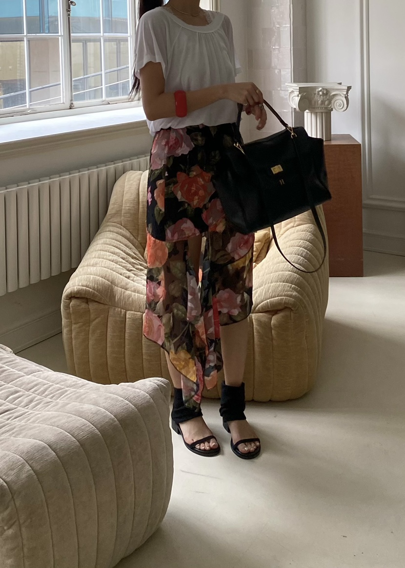 OUPPT韓國代購女裝新款人氣休閑熱賣職業半身裙中短裙不對稱OUPPT半身裙/中短裙