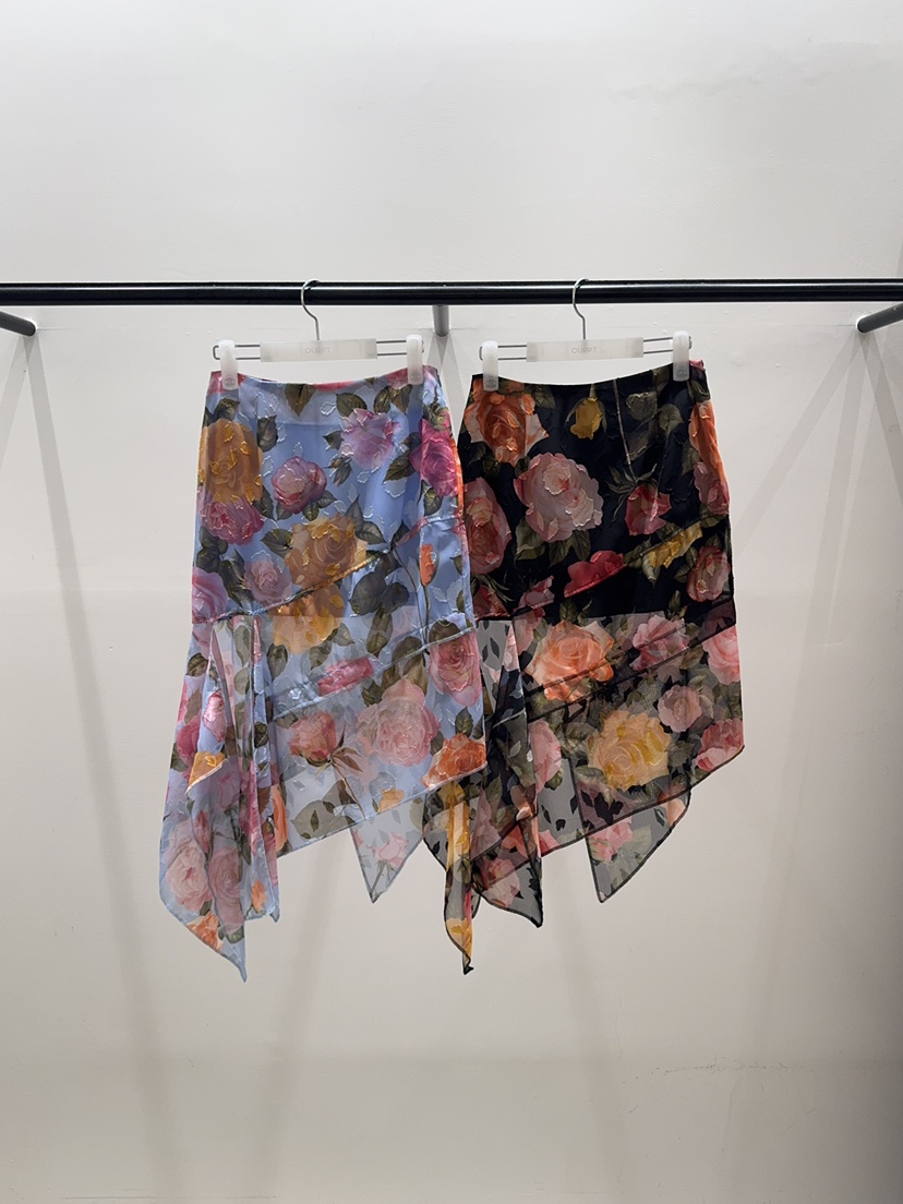 OUPPT韓國代購女裝新款人氣休閑熱賣職業半身裙中短裙不對稱OUPPT半身裙/中短裙