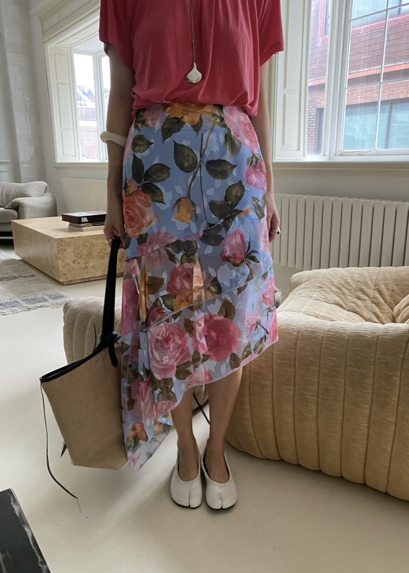 OUPPT韓國代購女裝新款人氣休閑熱賣職業半身裙中短裙不對稱OUPPT半身裙/中短裙圖色1