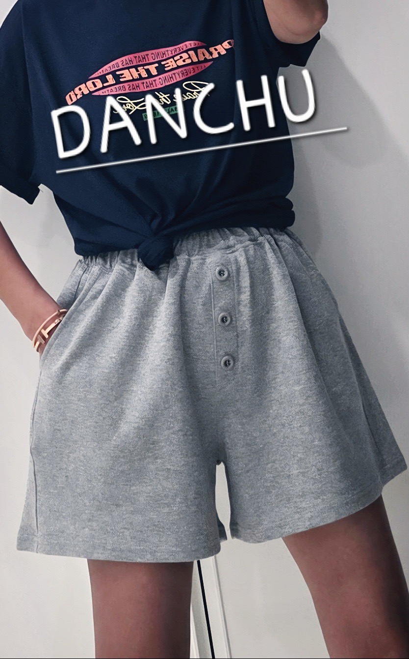 DANCHU東大門直郵女士新品26春夏熱賣時尚推薦休閑短褲紐扣DANCHU短褲