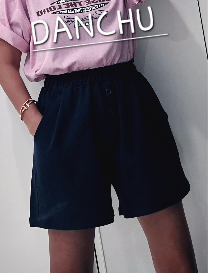 DANCHU東大門直郵女士新品26春夏熱賣時尚推薦休閑短褲紐扣DANCHU短褲