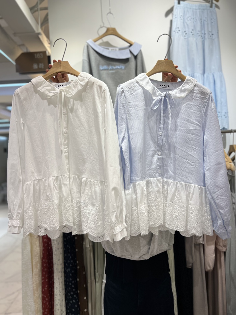 OLA東大門實拍女裝新品熱賣職業真品26春夏時尚襯衫蕾絲衫mellor/OLA襯衫/蕾絲衫