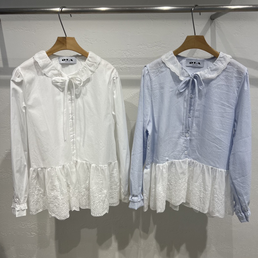 OLA東大門實拍女裝新品熱賣職業真品26春夏時尚襯衫蕾絲衫mellor/OLA襯衫/蕾絲衫
