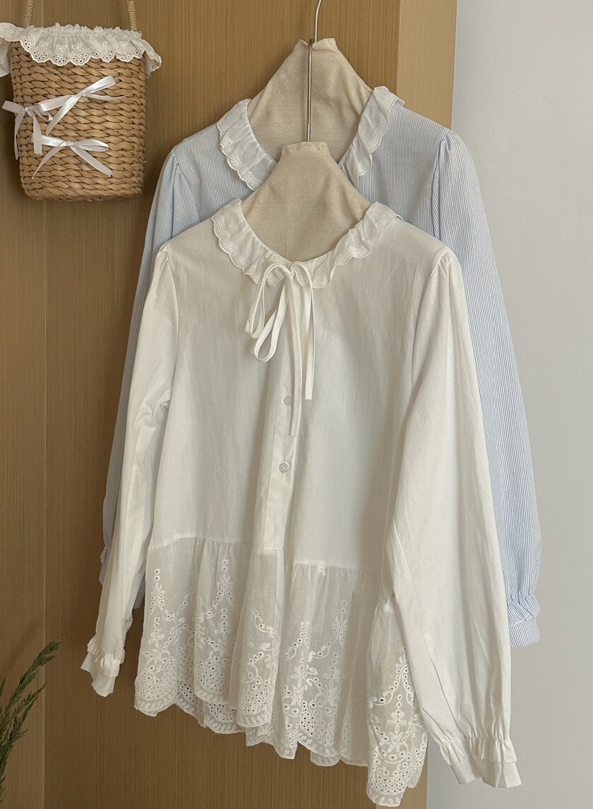 OLA東大門實拍女裝新品熱賣職業真品26春夏時尚襯衫蕾絲衫mellor/OLA襯衫/蕾絲衫