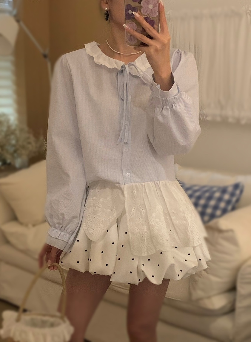 OLA東大門實拍女裝新品熱賣職業真品26春夏時尚襯衫蕾絲衫mellor/OLA襯衫/蕾絲衫